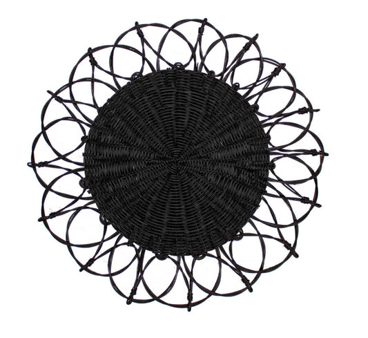 Rattan Negro Plato Base